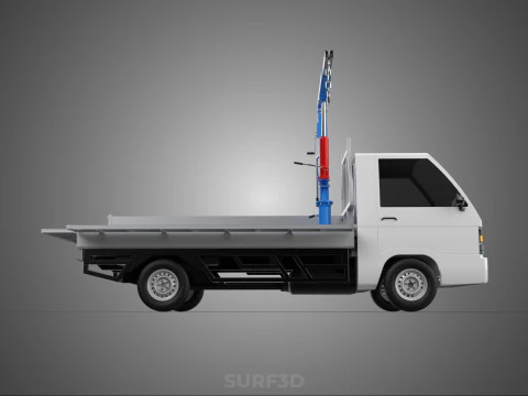 DROPSIDE FOLDING JIB CRANE HOIST HAND CRANK WINCH TRUCK PICKUP 3D Model