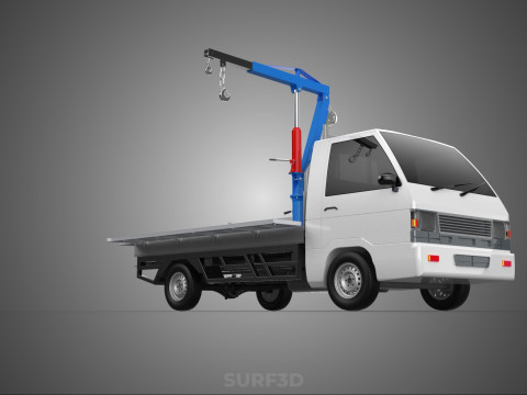 DROPSIDE FOLDING JIB CRANE HOIST HAND CRANK WINCH TRUCK PICKUP Model 3D