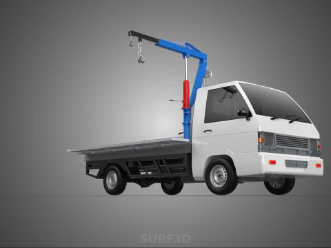 DROPSIDE FOLDING JIB CRANE HOIST HAND CRANK WINCH TRUCK PICKUP 3D Model