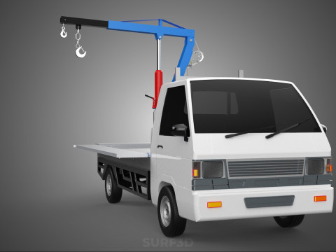 DROPSIDE FOLDING JIB CRANE HOIST HAND CRANK WINCH TRUCK PICKUP Model 3D