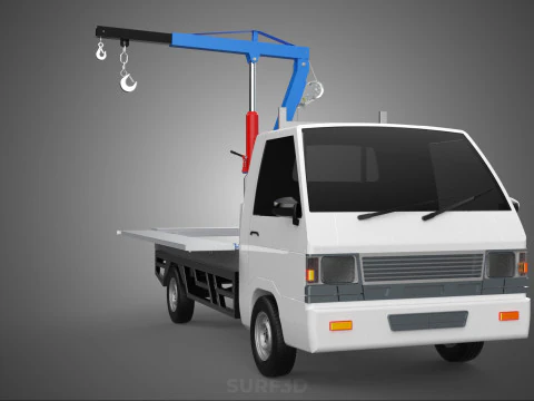 DROPSIDE FOLDING JIB CRANE HOIST HAND CRANK WINCH TRUCK PICKUP 3D Model