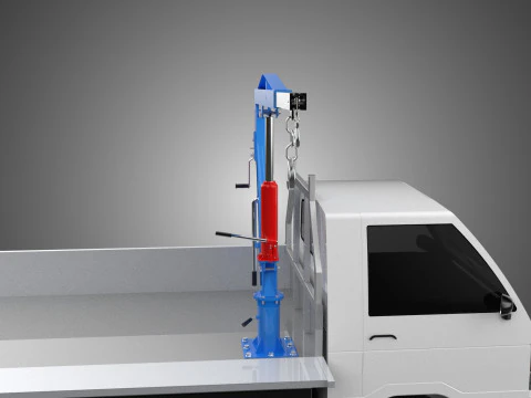 DROPSIDE FOLDING JIB CRANE HOIST HAND CRANK WINCH TRUCK PICKUP 3D Model