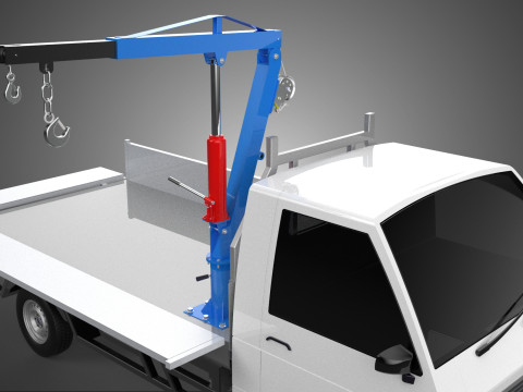 DROPSIDE FOLDING JIB CRANE HOIST HAND CRANK WINCH TRUCK PICKUP Model 3D