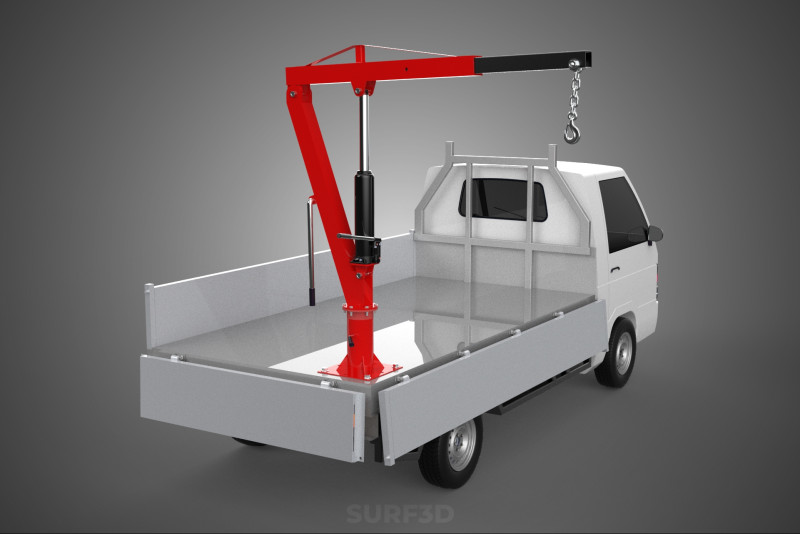 FOLDABLE MANUAL HYDRAULIC LIFTER JIB CRANE DROPSIDE PICKUP TRUCK 3D 모델 .c4d .max .obj .3ds .fbx .stl .blend 