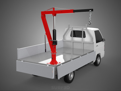 FOLDABLE MANUAL HYDRAULIC LIFTER JIB CRANE DROPSIDE PICKUP TRUCK Modelo 3D