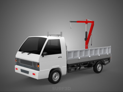 FOLDABLE MANUAL HYDRAULIC LIFTER JIB CRANE DROPSIDE PICKUP TRUCK 3D 모델