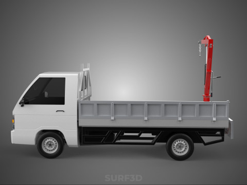 FOLDABLE MANUAL HYDRAULIC LIFTER JIB CRANE DROPSIDE PICKUP TRUCK 3D 모델