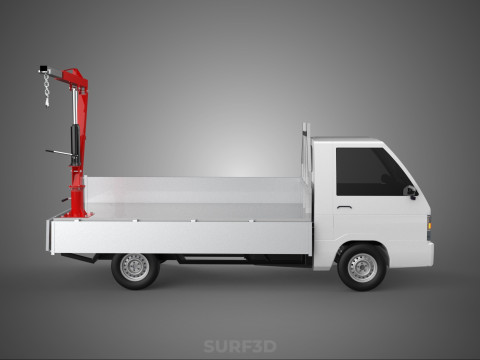 FOLDABLE MANUAL HYDRAULIC LIFTER JIB CRANE DROPSIDE PICKUP TRUCK 3D 모델