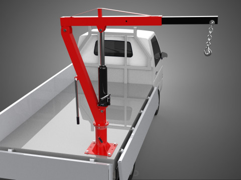 FOLDABLE MANUAL HYDRAULIC LIFTER JIB CRANE DROPSIDE PICKUP TRUCK 3D 모델
