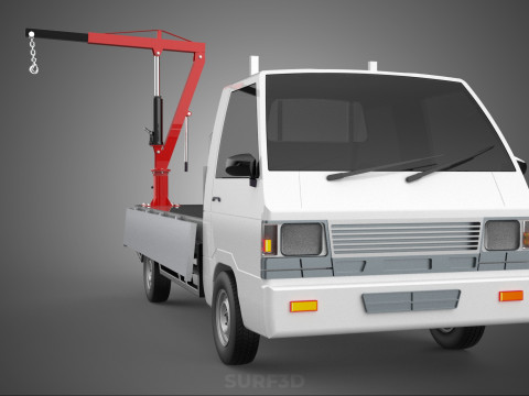 FOLDABLE MANUAL HYDRAULIC LIFTER JIB CRANE DROPSIDE PICKUP TRUCK 3D 모델