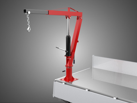 FOLDABLE MANUAL HYDRAULIC LIFTER JIB CRANE DROPSIDE PICKUP TRUCK 3D 모델