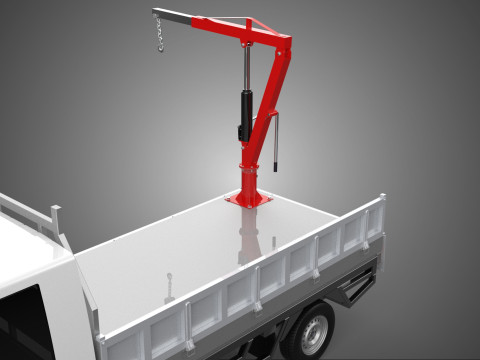 FOLDABLE MANUAL HYDRAULIC LIFTER JIB CRANE DROPSIDE PICKUP TRUCK 3D 모델