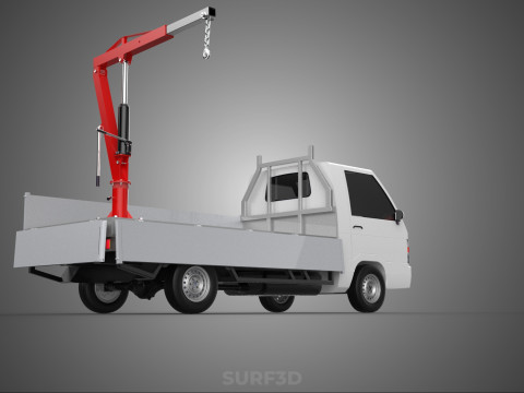 FOLDABLE MANUAL HYDRAULIC LIFTER JIB CRANE DROPSIDE PICKUP TRUCK 3D 모델