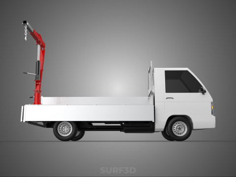 FOLDABLE MANUAL HYDRAULIC LIFTER JIB CRANE DROPSIDE PICKUP TRUCK 3D 모델