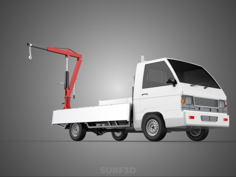 FOLDABLE MANUAL HYDRAULIC LIFTER JIB CRANE DROPSIDE PICKUP TRUCK 3D 모델
