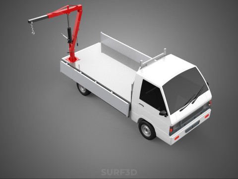 FOLDABLE MANUAL HYDRAULIC LIFTER JIB CRANE DROPSIDE PICKUP TRUCK 3D 모델
