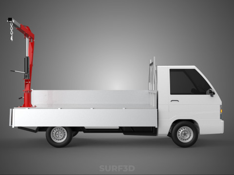 FOLDABLE MANUAL HYDRAULIC LIFTER JIB CRANE DROPSIDE PICKUP TRUCK 3D 모델