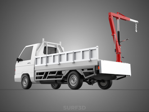 FOLDABLE MANUAL HYDRAULIC LIFTER JIB CRANE DROPSIDE PICKUP TRUCK 3D 모델