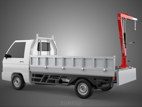 FOLDABLE MANUAL HYDRAULIC LIFTER JIB CRANE DROPSIDE PICKUP TRUCK 3D 모델