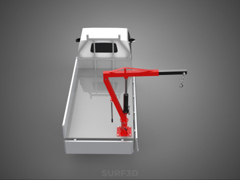 FOLDABLE MANUAL HYDRAULIC LIFTER JIB CRANE DROPSIDE PICKUP TRUCK 3D 모델