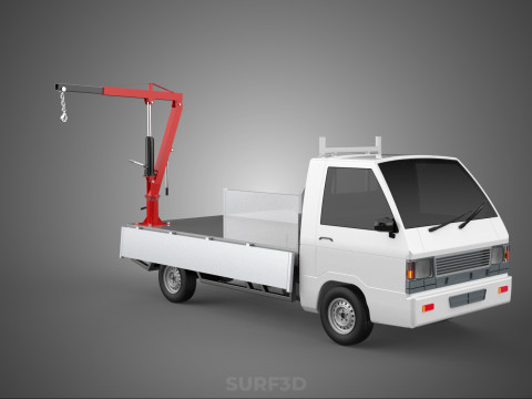 FOLDABLE MANUAL HYDRAULIC LIFTER JIB CRANE DROPSIDE PICKUP TRUCK 3D 모델