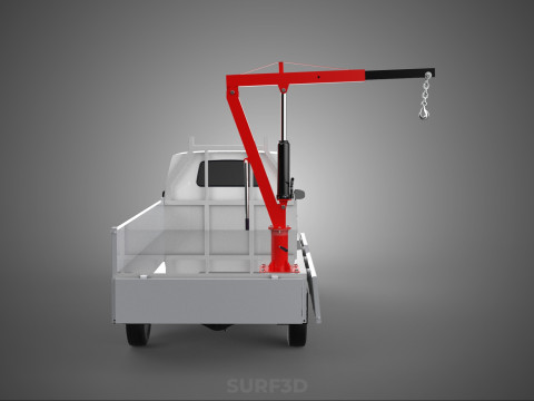 FOLDABLE MANUAL HYDRAULIC LIFTER JIB CRANE DROPSIDE PICKUP TRUCK 3D 모델