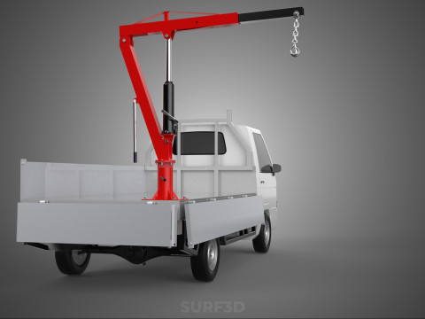 FOLDABLE MANUAL HYDRAULIC LIFTER JIB CRANE DROPSIDE PICKUP TRUCK 3D 모델