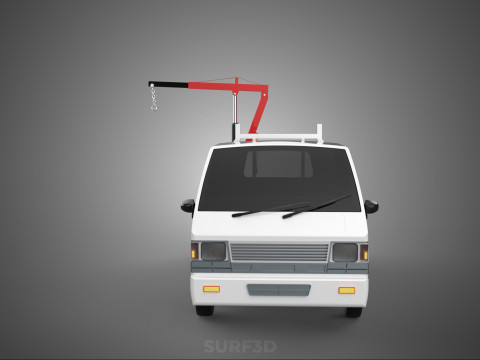 FOLDABLE MANUAL HYDRAULIC LIFTER JIB CRANE DROPSIDE PICKUP TRUCK 3D 모델