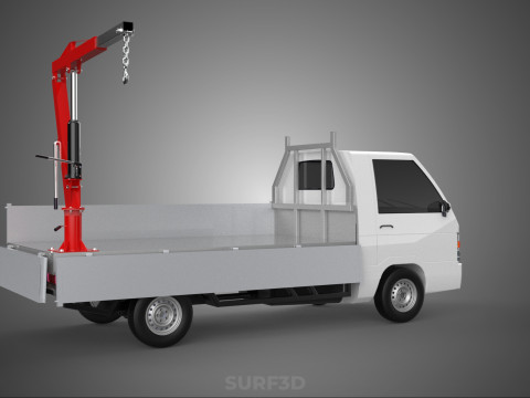 FOLDABLE MANUAL HYDRAULIC LIFTER JIB CRANE DROPSIDE PICKUP TRUCK 3D 모델