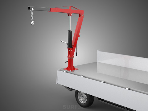 FOLDABLE MANUAL HYDRAULIC LIFTER JIB CRANE DROPSIDE PICKUP TRUCK 3D 모델