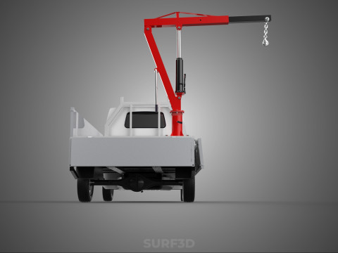 FOLDABLE MANUAL HYDRAULIC LIFTER JIB CRANE DROPSIDE PICKUP TRUCK 3D 모델