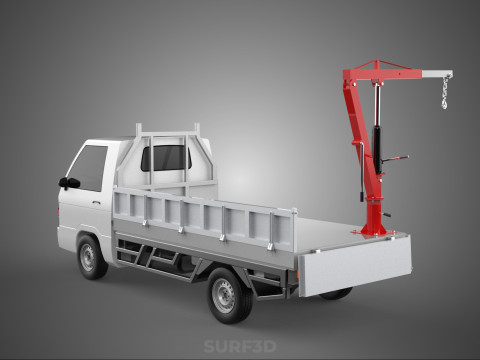 FOLDABLE MANUAL HYDRAULIC LIFTER JIB CRANE DROPSIDE PICKUP TRUCK 3D 모델