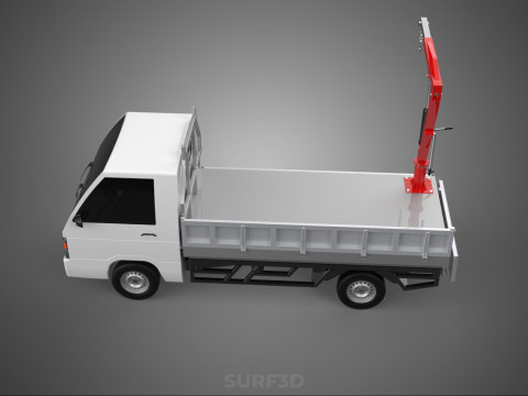 FOLDABLE MANUAL HYDRAULIC LIFTER JIB CRANE DROPSIDE PICKUP TRUCK 3D 모델