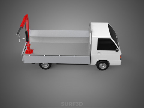 FOLDABLE MANUAL HYDRAULIC LIFTER JIB CRANE DROPSIDE PICKUP TRUCK 3D 모델