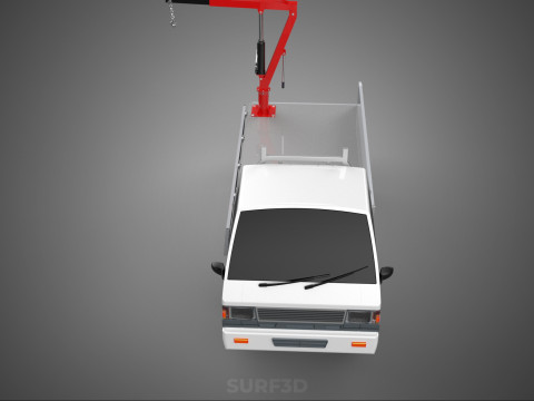 FOLDABLE MANUAL HYDRAULIC LIFTER JIB CRANE DROPSIDE PICKUP TRUCK 3D 모델