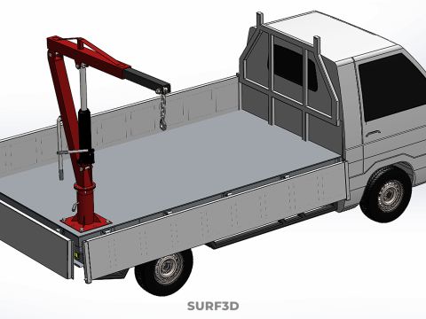 FOLDABLE MANUAL HYDRAULIC LIFTER JIB CRANE DROPSIDE PICKUP TRUCK 3D 모델