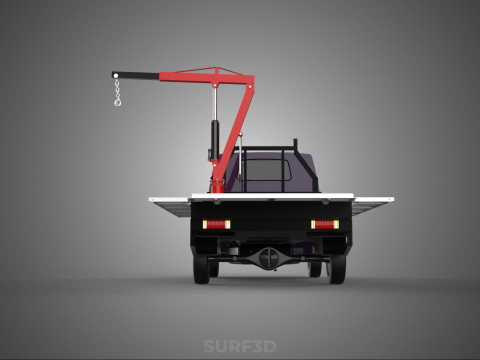 3 WAY WIDE DECK HYDRAULIC LIFTER JIB CRANE DROPSIDE PICKUP TRUCK Modello 3D