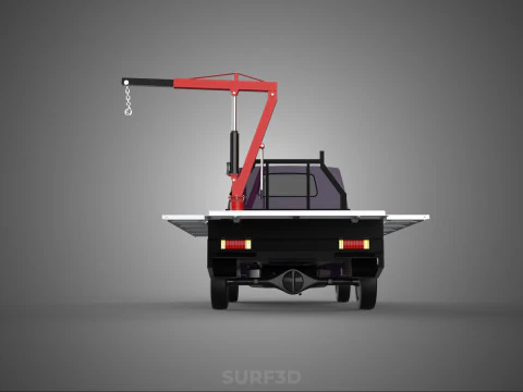 3 WAY WIDE DECK HYDRAULIC LIFTER JIB CRANE DROPSIDE PICKUP TRUCK 3D Model