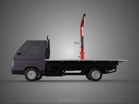 3 WAY WIDE DECK HYDRAULIC LIFTER JIB CRANE DROPSIDE PICKUP TRUCK Modello 3D