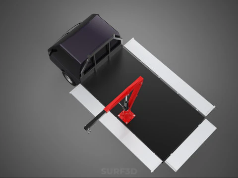 3 WAY WIDE DECK HYDRAULIC LIFTER JIB CRANE DROPSIDE PICKUP TRUCK 3D Model