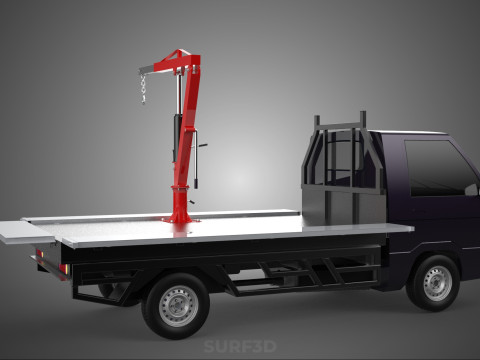 3 WAY WIDE DECK HYDRAULIC LIFTER JIB CRANE DROPSIDE PICKUP TRUCK Modello 3D