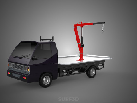 3 WAY WIDE DECK HYDRAULIC LIFTER JIB CRANE DROPSIDE PICKUP TRUCK Modello 3D