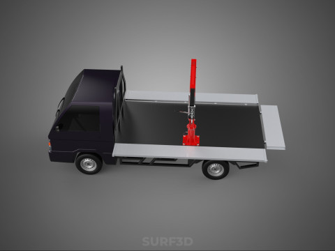3 WAY WIDE DECK HYDRAULIC LIFTER JIB CRANE DROPSIDE PICKUP TRUCK Modello 3D