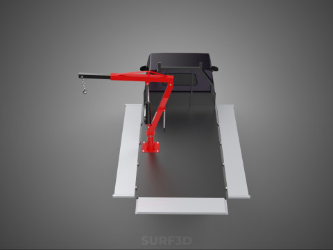 3 WAY WIDE DECK HYDRAULIC LIFTER JIB CRANE DROPSIDE PICKUP TRUCK Modello 3D