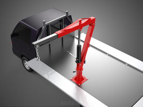 3 WAY WIDE DECK HYDRAULIC LIFTER JIB CRANE DROPSIDE PICKUP TRUCK Modello 3D