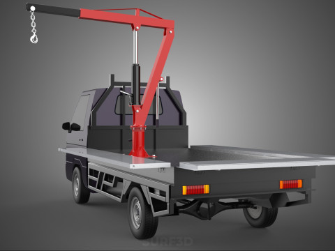 3 WAY WIDE DECK HYDRAULIC LIFTER JIB CRANE DROPSIDE PICKUP TRUCK Modello 3D