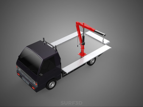 3 WAY WIDE DECK HYDRAULIC LIFTER JIB CRANE DROPSIDE PICKUP TRUCK Modello 3D