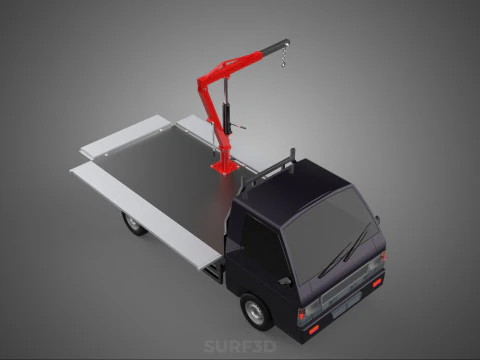 3 WAY WIDE DECK HYDRAULIC LIFTER JIB CRANE DROPSIDE PICKUP TRUCK 3D Model