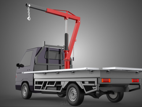 3 WAY WIDE DECK HYDRAULIC LIFTER JIB CRANE DROPSIDE PICKUP TRUCK Modello 3D