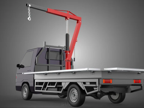 3 WAY WIDE DECK HYDRAULIC LIFTER JIB CRANE DROPSIDE PICKUP TRUCK 3D Model